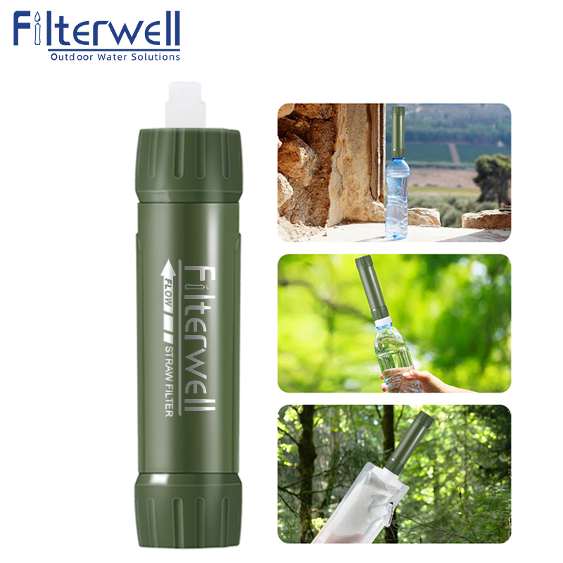 Water Purification Straw - Filterwell Green Mini Travel Water Filter